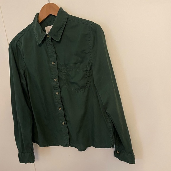 Lola River Women’s Green Button Down Shirt Size S 100% Tencel Eco Friendly - Picture 5 of 9